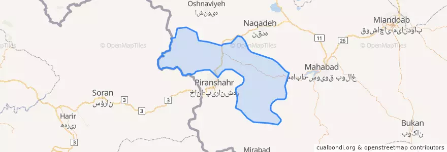 Mapa de ubicacion de بخش لاجان.