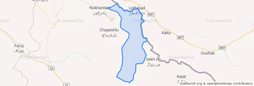 Mapa de ubicacion de بخش لطف آباد.