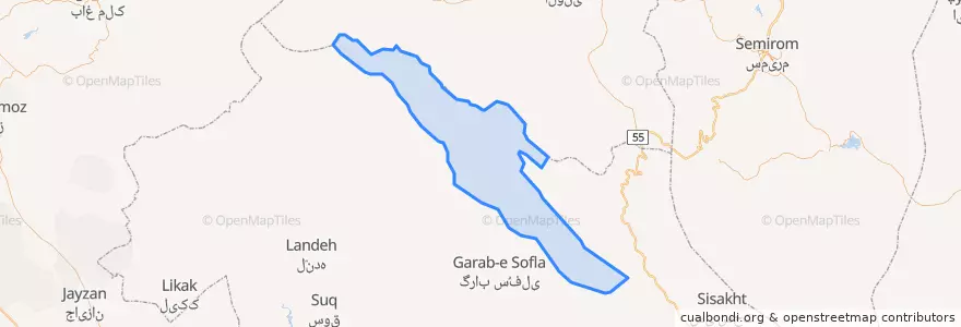 Mapa de ubicacion de بخش مارگون.