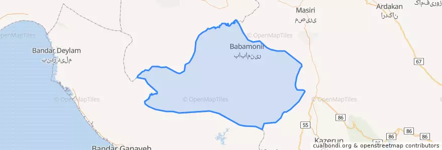 Mapa de ubicacion de بخش ماهور میلانی.