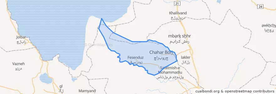 Mapa de ubicacion de بخش مرحمت آباد.