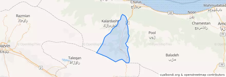 Mapa de ubicacion de بخش مرزن آباد.