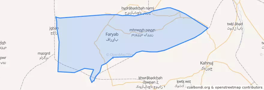 Mapa de ubicacion de بخش مرکزی شهرستان فاریاب.