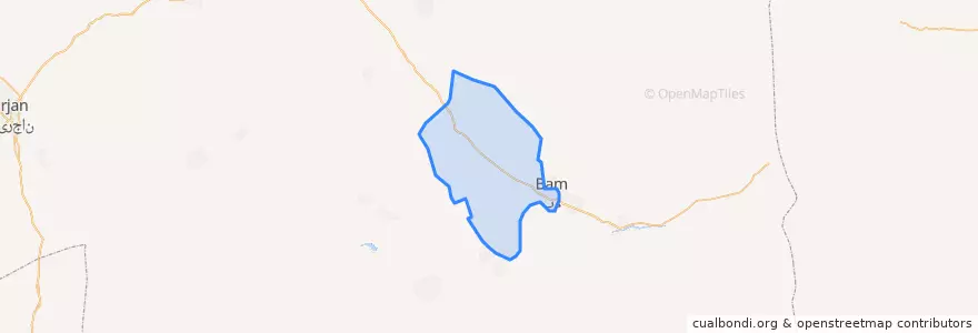 Mapa de ubicacion de بخش مرکزی شهرستان بم.