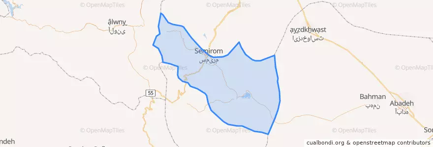 Mapa de ubicacion de بخش مرکزی سمیرم.