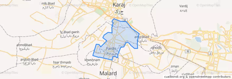 Mapa de ubicacion de بخش مرکزی فردیس.