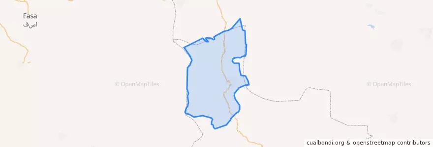 Mapa de ubicacion de بخش مرکزی شهرستان حاجی آباد.