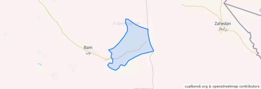 Mapa de ubicacion de بخش مرکزی شهرستان فهرج.