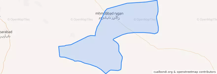 Mapa de ubicacion de بخش مرکزی شهرستان ریگان.