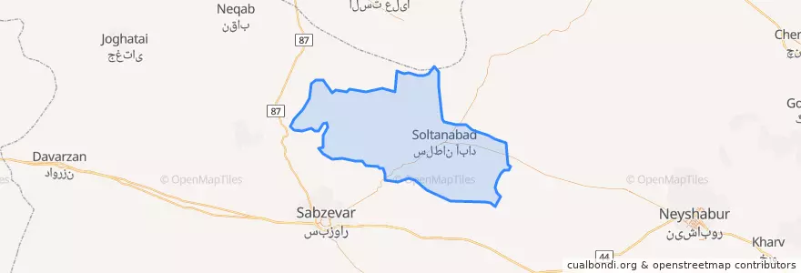 Mapa de ubicacion de بخش مرکزی شهرستان خوشاب.