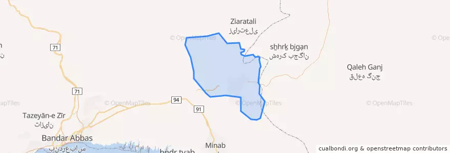 Mapa de ubicacion de بخش مرکزی شهرستان رودان.
