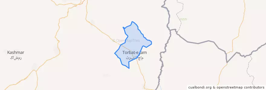 Mapa de ubicacion de بخش مرکزی شهرستان تربت جام.