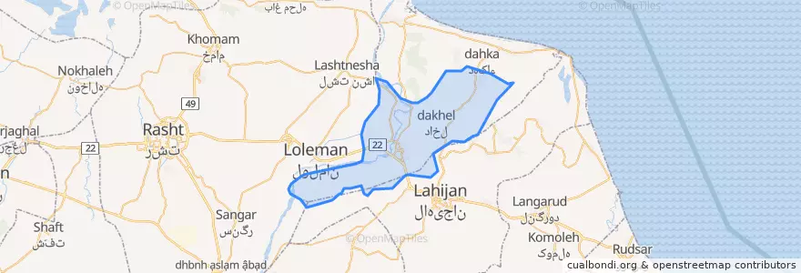 Mapa de ubicacion de بخش مرکزی.