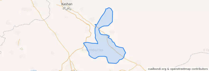 Mapa de ubicacion de بخش مرکزی شهرستان اردستان.