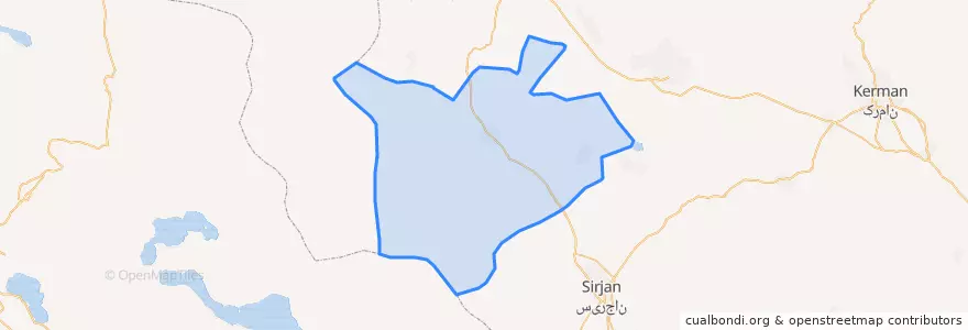 Mapa de ubicacion de بخش مرکزی شهرستان شهر بابک.