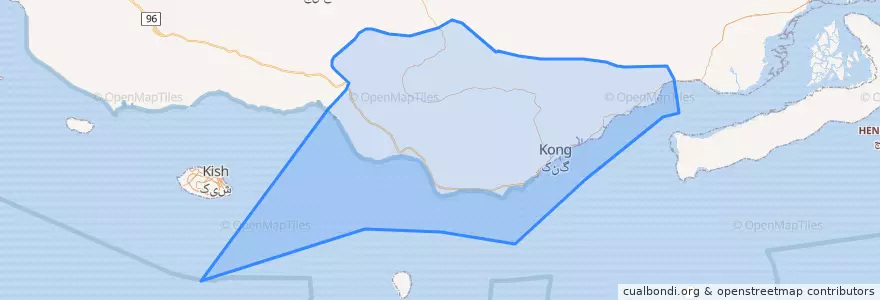 Mapa de ubicacion de بخش مرکزی شهرستان لنگه.