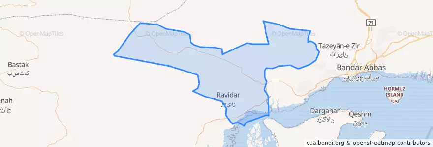 Mapa de ubicacion de بخش مرکزی شهرستان خمیر.