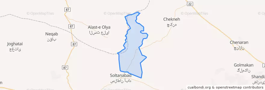 Mapa de ubicacion de بخش مشکان.