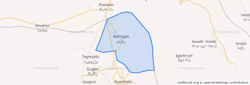 Mapa de ubicacion de بخش ممقان.