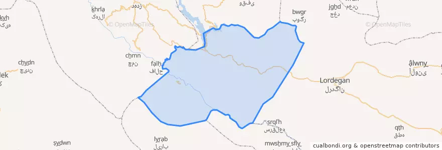 Mapa de ubicacion de بخش منج.