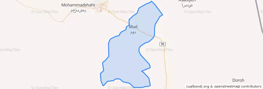 Mapa de ubicacion de بخش مود.