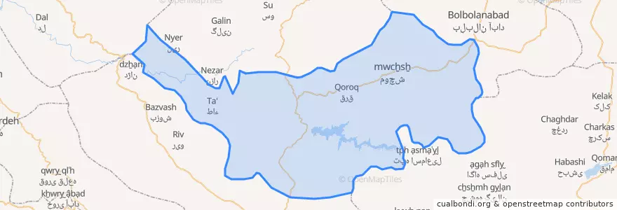 Mapa de ubicacion de بخش موچش.