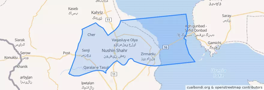 Mapa de ubicacion de بخش نازلو.