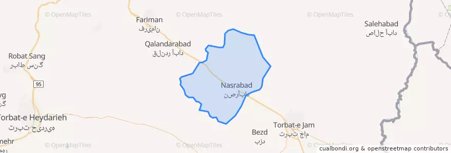 Mapa de ubicacion de بخش نصرآباد.