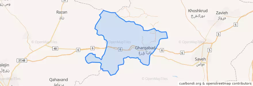Mapa de ubicacion de بخش نوبران.
