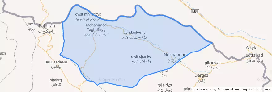 Mapa de ubicacion de بخش نوخندان.
