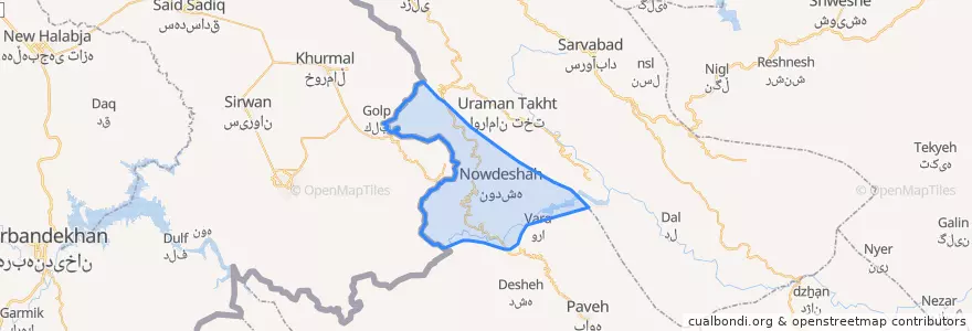 Mapa de ubicacion de بخش نوسود.