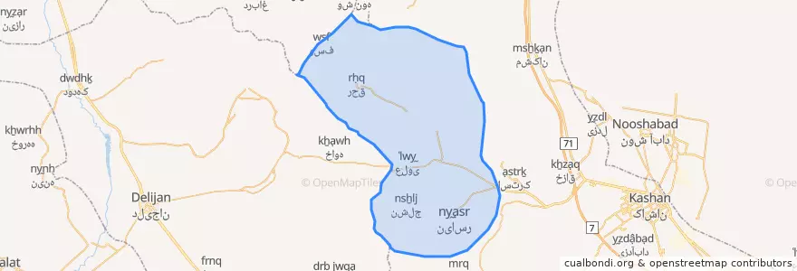 Mapa de ubicacion de بخش نیاسر.