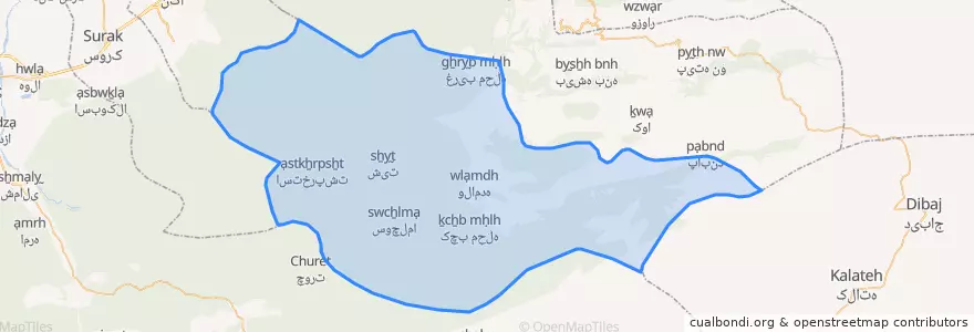 Mapa de ubicacion de بخش هزارجریب.