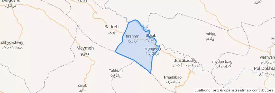 Mapa de ubicacion de بخش هندمینی.