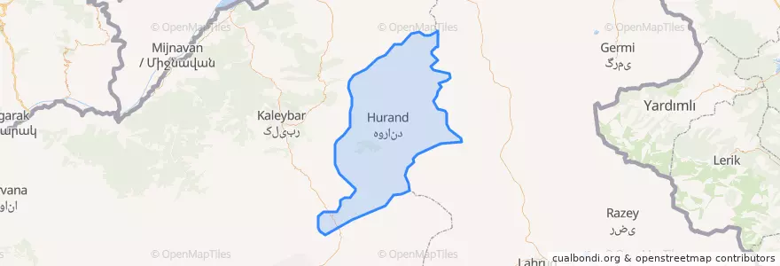Mapa de ubicacion de شهرستان هوراند.