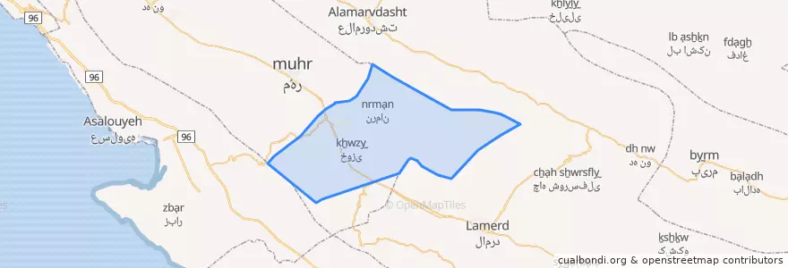 Mapa de ubicacion de بخش وراوی.