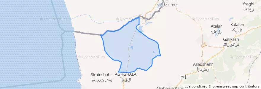 Mapa de ubicacion de بخش وشمگیر.