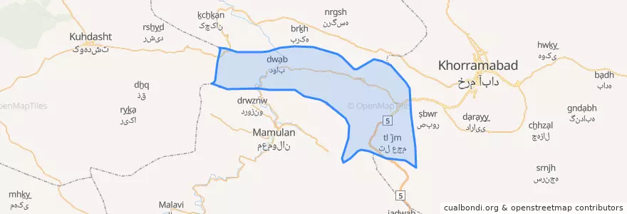 Mapa de ubicacion de بخش ویسیان.