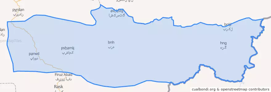 Mapa de ubicacion de بخش پارود.