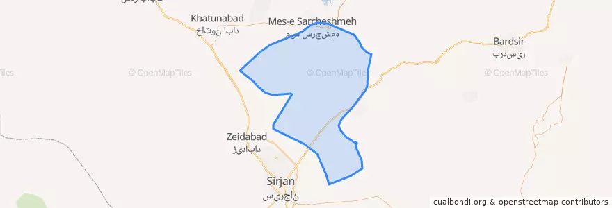 Mapa de ubicacion de بخش پاریز.