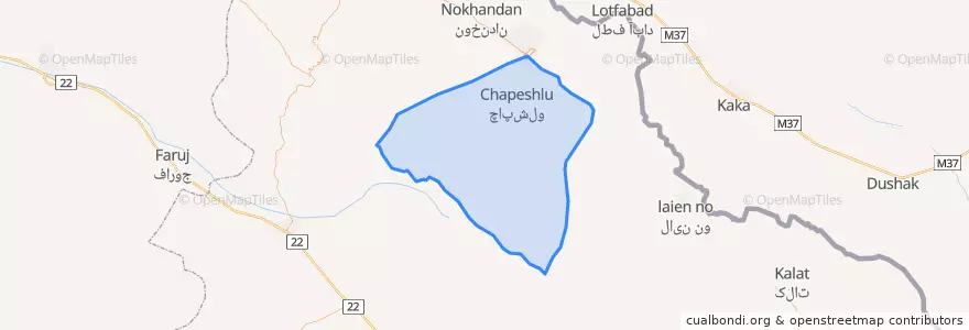 Mapa de ubicacion de بخش چاپشلو.