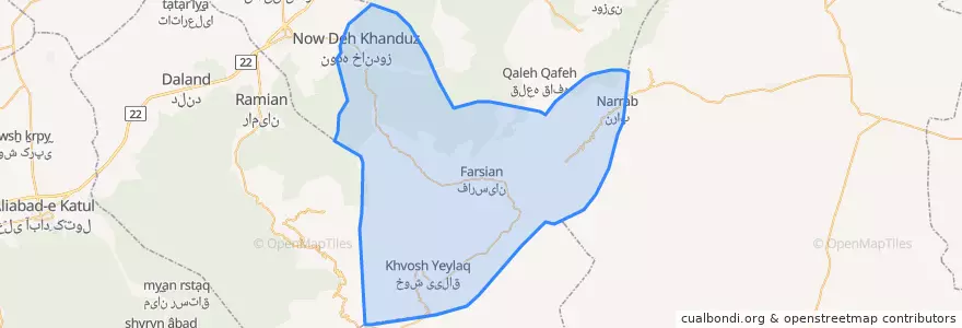 Mapa de ubicacion de بخش چشمه ساران.