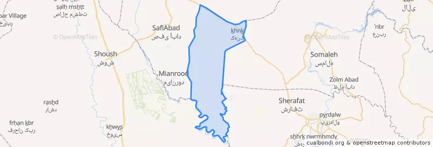 Mapa de ubicacion de بخش چغامیش.