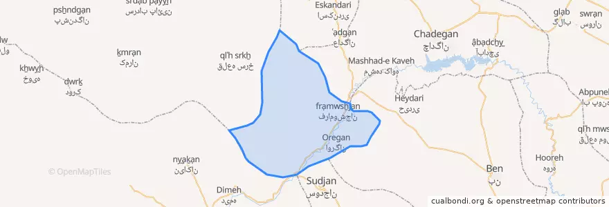 Mapa de ubicacion de بخش چنارود.