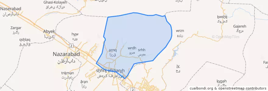 Mapa de ubicacion de بخش چندار.