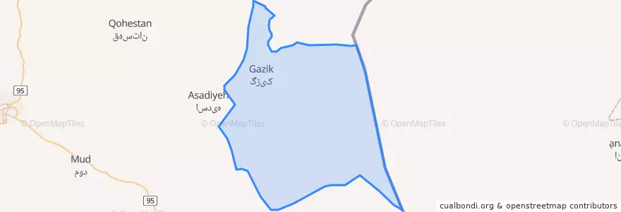 Mapa de ubicacion de بخش گزیک.