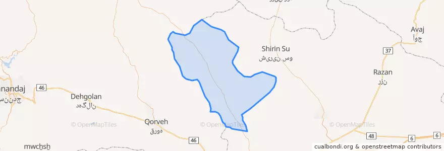 Mapa de ubicacion de Gol Tappeh District.