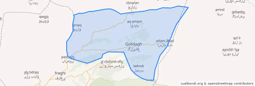Mapa de ubicacion de بخش گلیداغ.