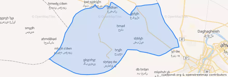 Mapa de ubicacion de بخش گمبوعه.