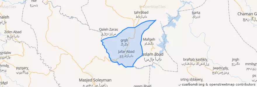 Mapa de ubicacion de آبژدان.